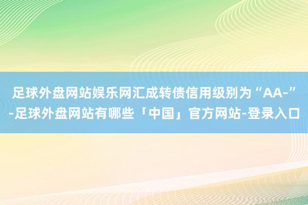 足球外盘网站娱乐网汇成转债信用级别为“AA-”-足球外盘网站有哪些「中国」官方网站-登录入口